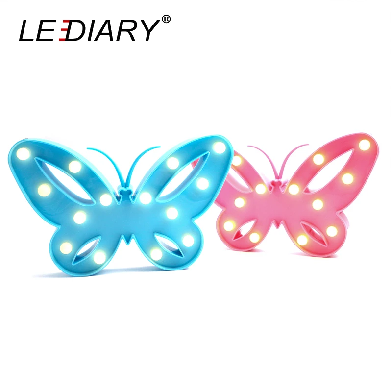LEDIARY Синий Розовый светодиодный ночник с бабочкой на Рождество/День Святого