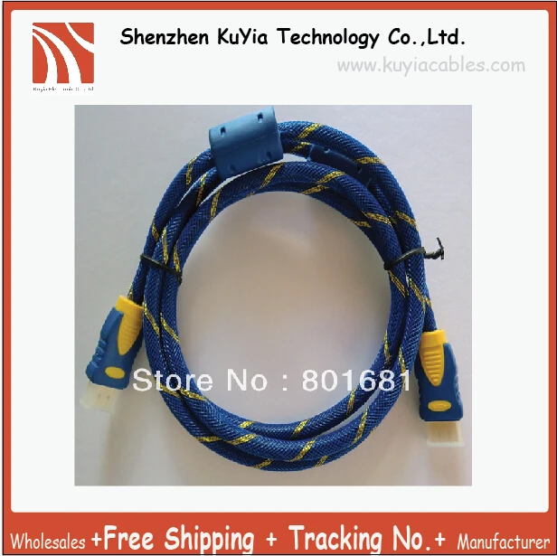 KUYiA позолоченный 5ft 1 5 м hdmi кабель 4 с нейлоновой сеткой и двойной ферритовые
