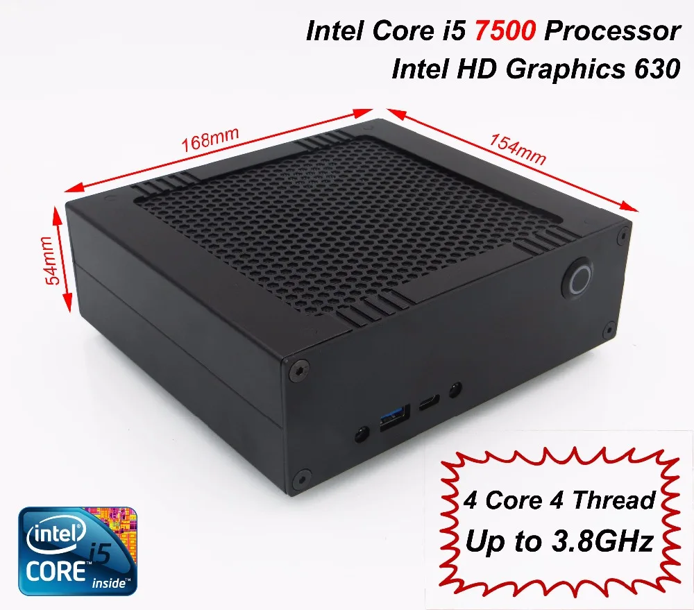 Icelemon мини-компьютер с Intel Core i5 7500 настольный процессор двухканальный DDR4 2133
