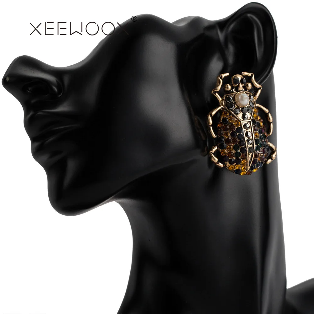 XEEWOOX 2019 Новая Винтажная звезда насекомых серьги крутой Жук Эффектные Оптовая