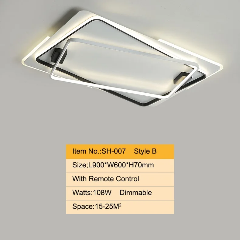 Style B 900x600mm NEO Gleam пульт дистанционного управления, современная светодиодная Люстра для гостиной, спальни, кабинета, диммируемая Потолочная люстра 110 В 220 В - Цвет абажура: Style B 900x600mm