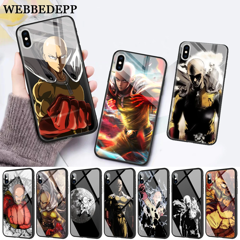 One Punch Man героев высококлассные стекло чехол для телефона Apple iPhone 11 Pro X XS Max 6 6S 7 8