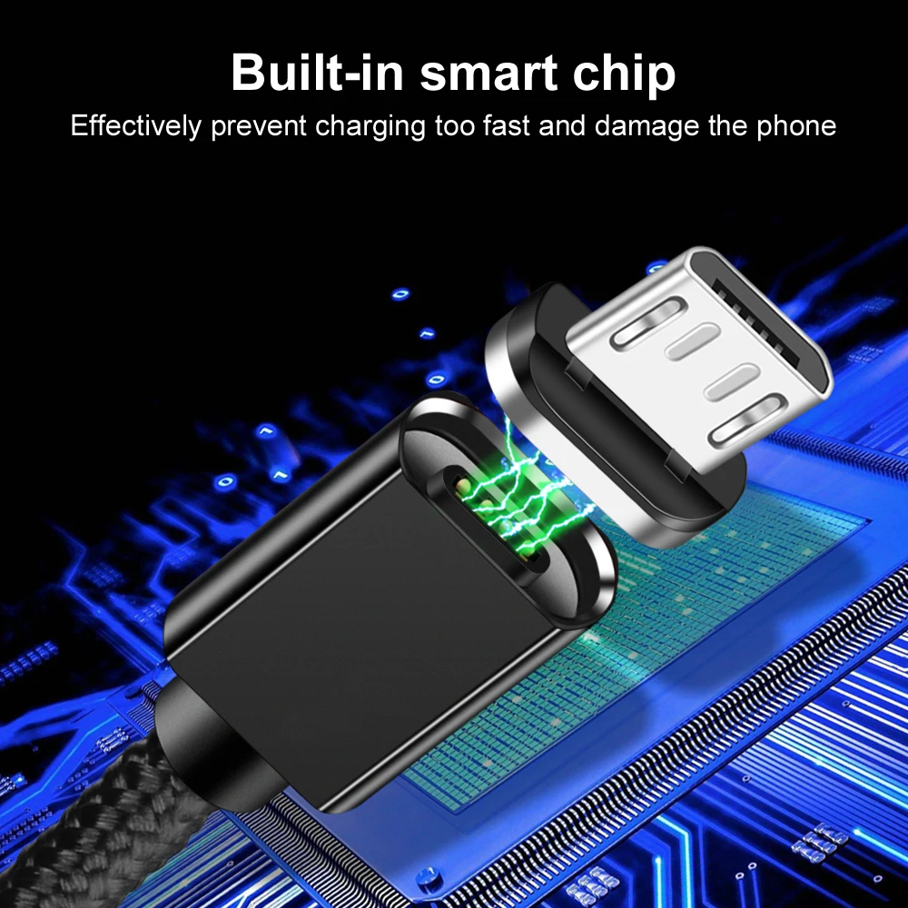 Магнитный usb-кабель для iPhone, быстрый зарядный кабель зарядного устройства микро-usb type-C для samsung, кабели для мобильных телефонов