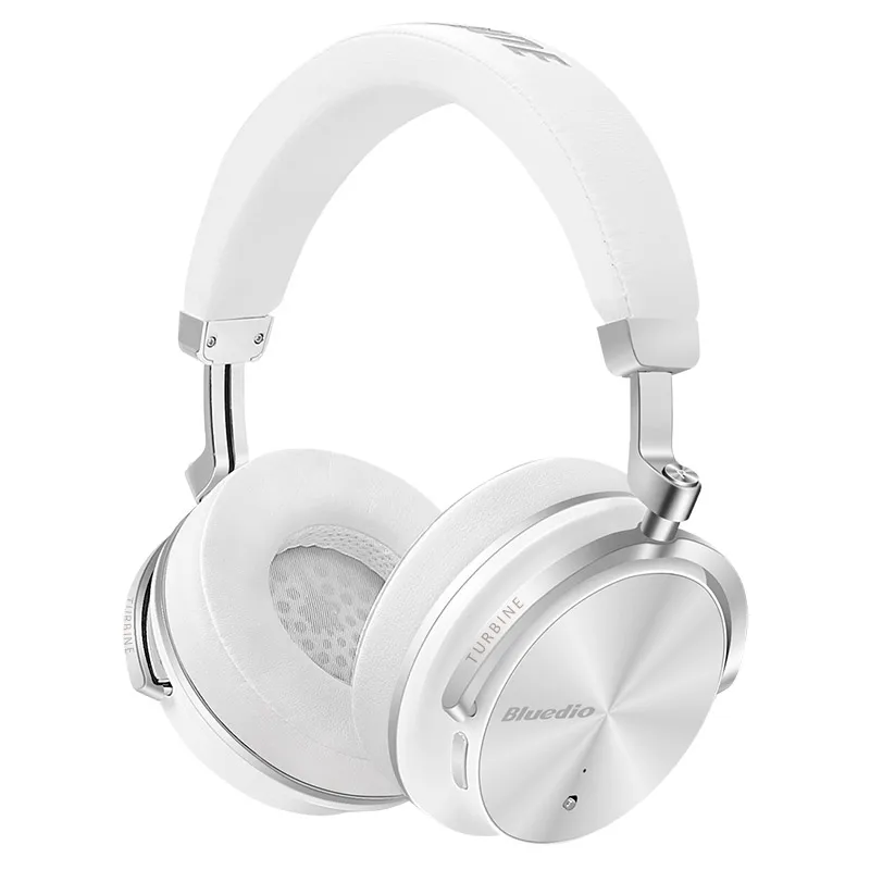 Белый Bluedio T4S Bluetooth наушники беспроводные и проводные стерео наушники ANC активная шумоподавляющая гарнитура с микрофоном для звонков и музыки - Цвет: Белый