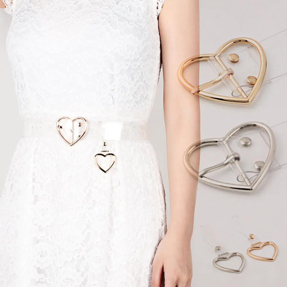 Недавно Для женщин талии Ремни прозрачный ПВХ ремень с металлической пряжкой для