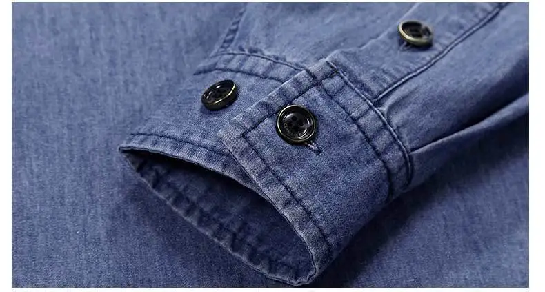 Tace& Shark, мужские рубашки с длинным рукавом, высокое качество, camisa masculina, мягкий хлопок, ковбойский стиль, модная Ретро джинсовая рубашка для мужчин, бренд