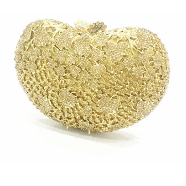 New Luxury Crystal Gold Clutches Bag Wedding Party Purse Women Bride Chain Shoulder Prom Female Evening bag for Bridesmaid | Багаж и сумки
