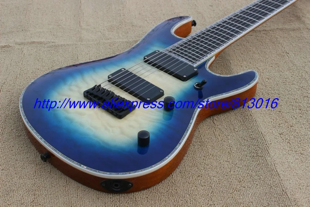 Лидер продаж! Электрическая гитара на заказ 8 струн Морской голубой взрыв