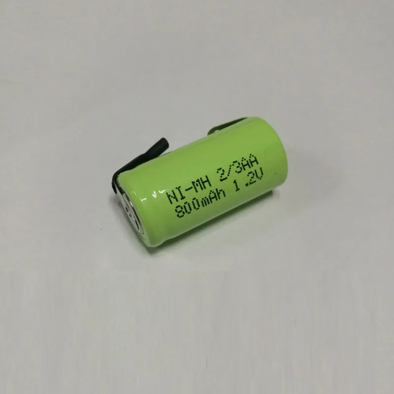Soravess 10pcs 1.2V 2/3AA NiMH Rechargeable Battery 800mAh Ni-Mh Ni Mh Batteries cell Welding Tab Pins For DIY electric shaver |