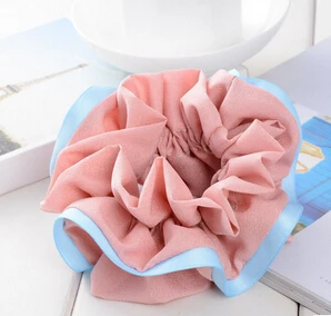 Pink Blue Новое поступление новые женские резинки для волос плиссированные резинки для волос аксессуары для волос конский хвост держатель для волос - Цвет: Pink Blue