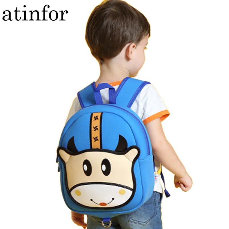 Милый водонепроницаемый Неопреновый Детский рюкзак с рисунком коровы детский