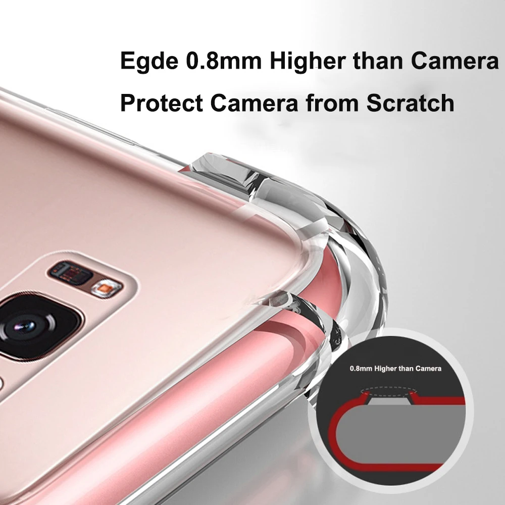 Прозрачный чехол-бампер для Samsung Galaxy A8 Plus A5 A6 S8 S7 S9 Note 8 J3 J5 J7 2016/2017 |