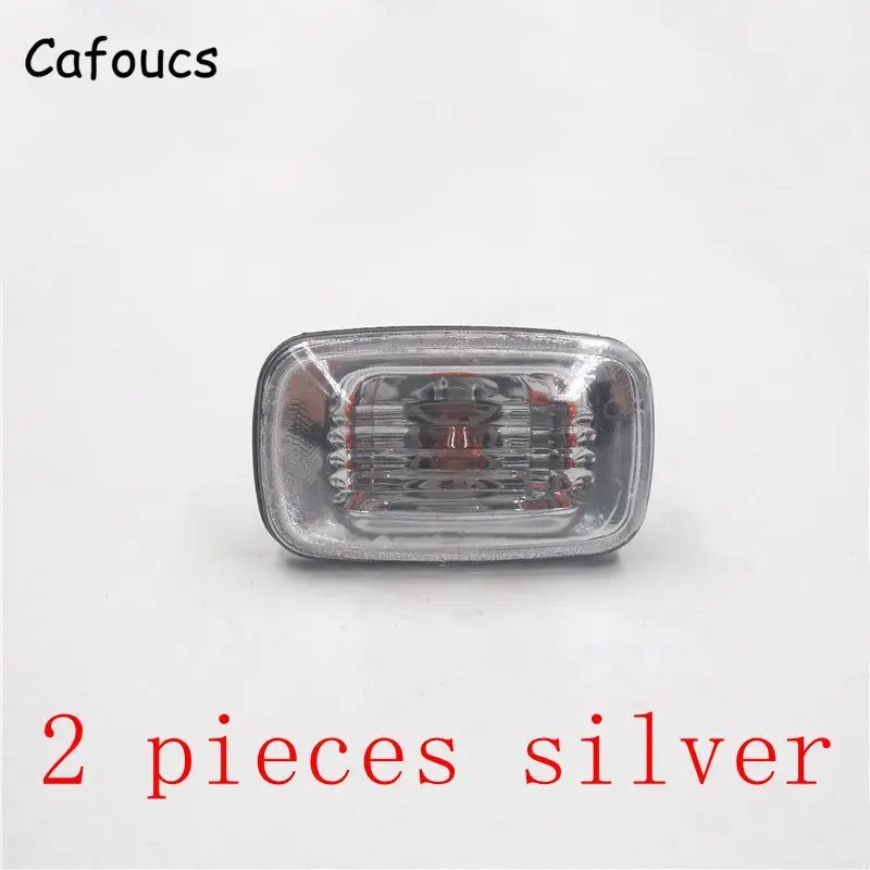 2 pieces silver Cafoucs автомобильный боковой габаритный указатель световой индикатор для Toyota Land Cruiser LC80 LC90 LC100 3400 4500 4700 Поворотная сигнальная лампа - Испускаемый цвет: 2 pieces silver