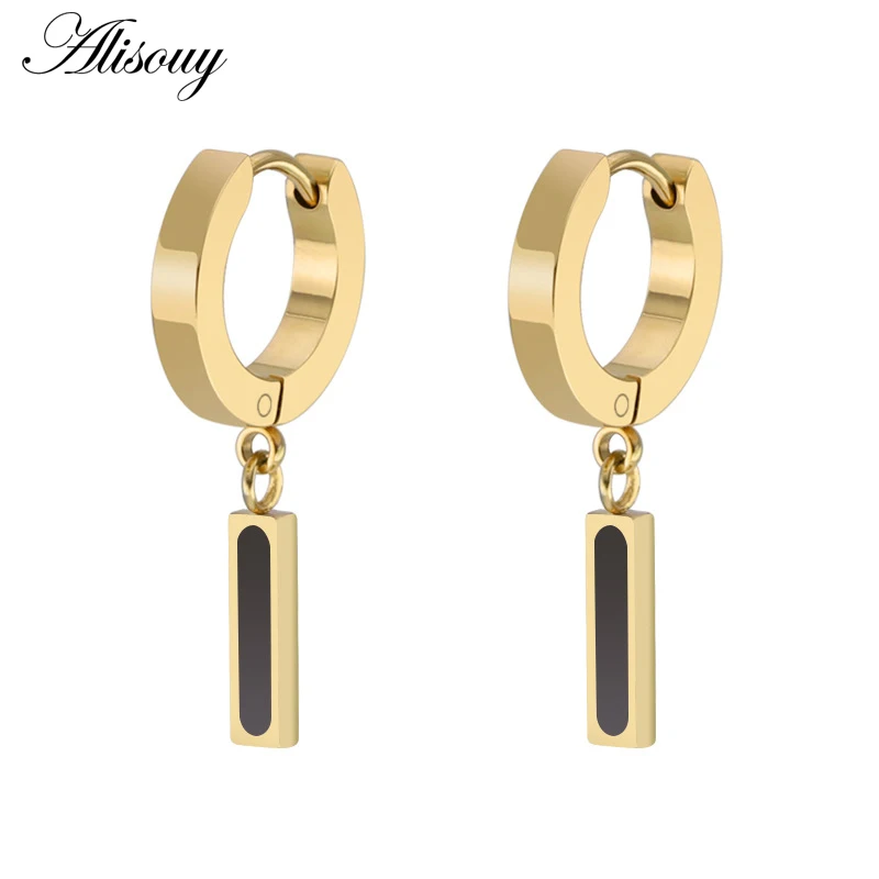 EW0058 Gold Alisouy, 2 шт., маленький золотого цвета, серьги-кольца для женщин, минималистичный пирсинг для ушей, серьги Huggie, серьги с подвеской в виде сердца - Окраска металла: EW0058 Gold