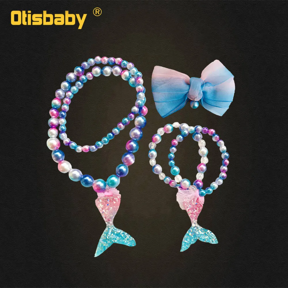 Mermaid Jewelry Новогодний костюм Русалочки детское платье принцессы Ариэль на Хэллоуин Пышное зеленое платье с пышными рукавами для девочек платье на день рождения для младенцев - Цвет: Mermaid Jewelry