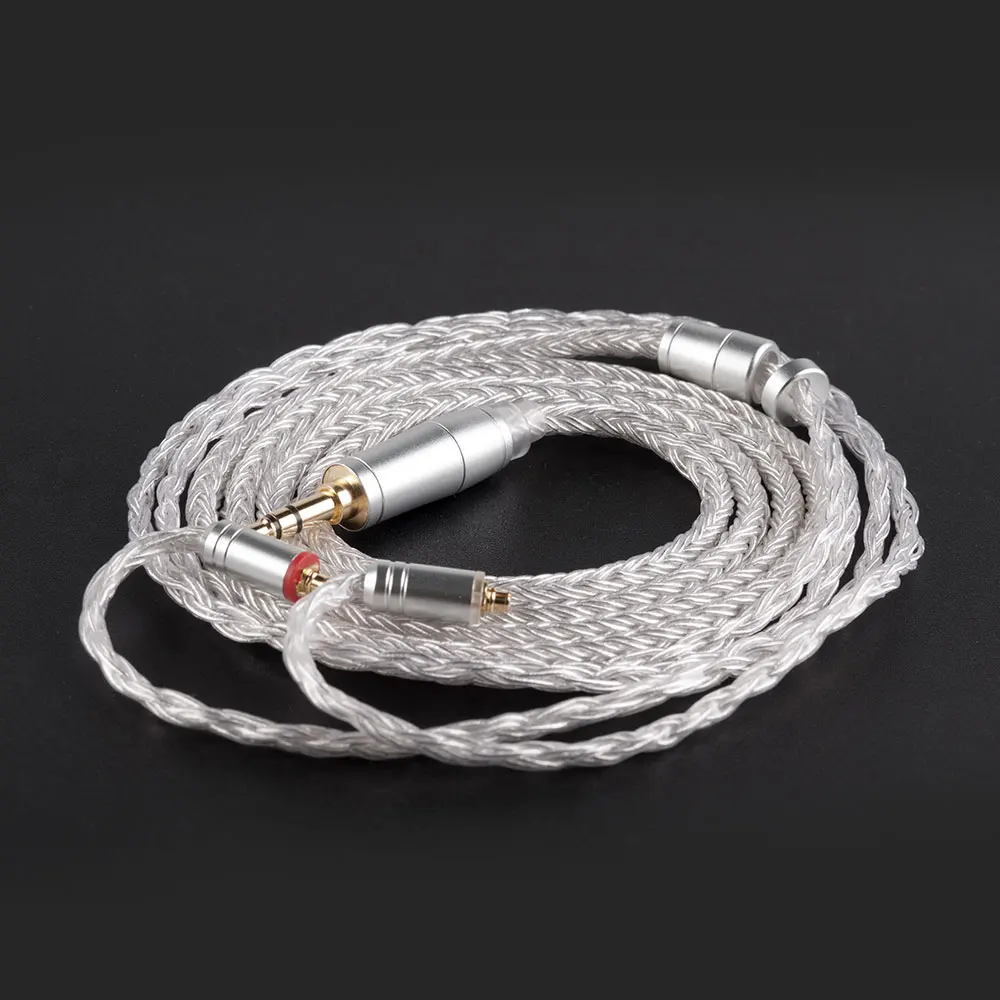 MMCX 3.5mm KBEAR 16 серебряных сердечника кабеля с 2,5/3,5/4,4 кабель для наушников для C10 ZS10 Blon bl-03 zsx ba5 - Цвет: MMCX 3.5mm