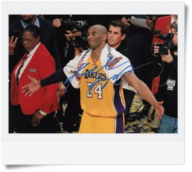 Оригинальное фото с автографом подписано Kobe 7 дюймов Бесплатная доставка