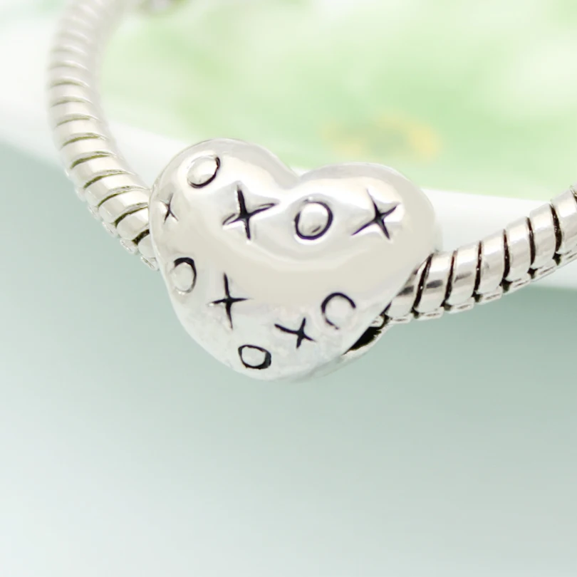 XOXO kisses сердце Дизайн Любовь Женщины Шарм браслет из бисера Подходит Pandora |