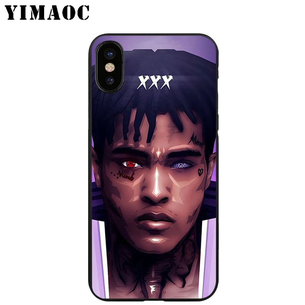 YIMAOC XXXTENTACION Soft TPU Black Silicone Case for iPhone X or 10 8 7 6 6S Plus 5 5S SE Xr Xs Max |