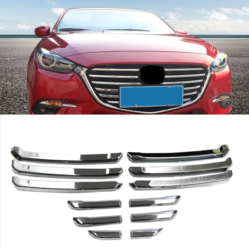 Стайлинг автомобиля снаружи для Mazda 3 AXELA хэтчбек седан 2017 2018 ABS Хром Передняя
