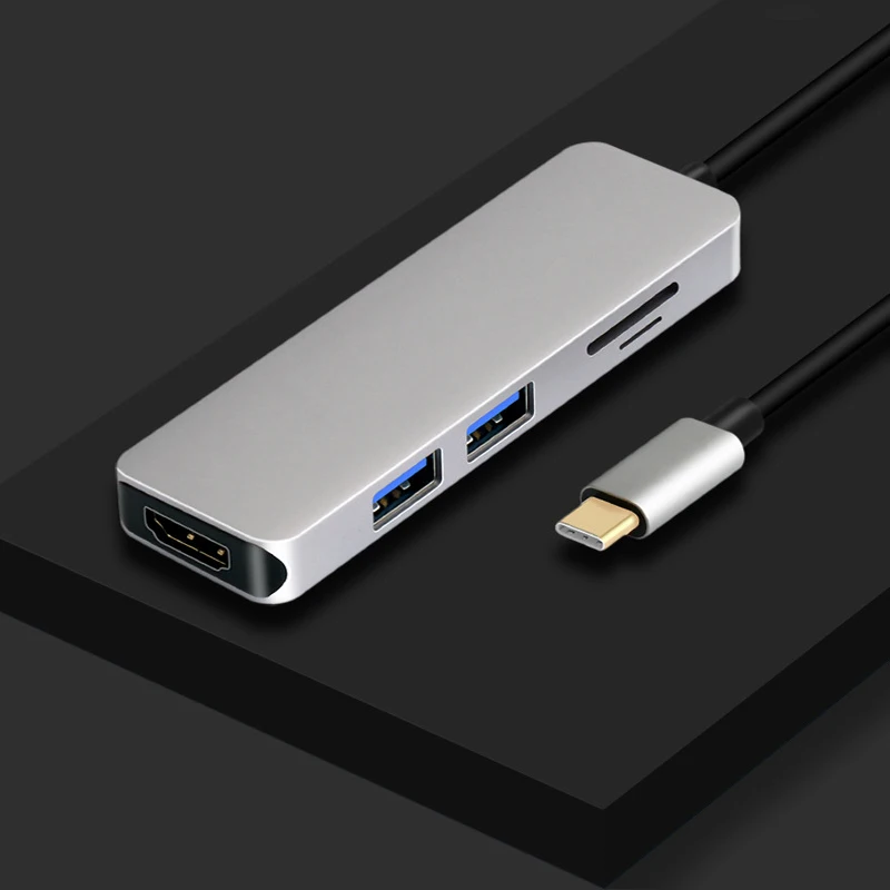 Тип с разъемами типа c и 2-портовый USB3.0HUB+ HDMI+ SD/устройство для считывания с tf-карт новые продукты для ноутбука Macbook конвертер зарядки