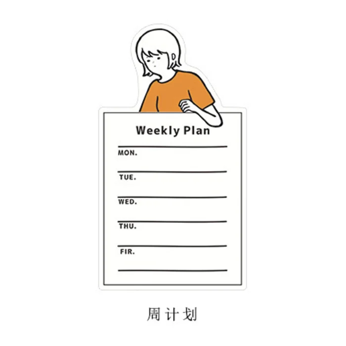 week plan Kawaii мультфильм блокнот милый еженедельник/ежедневник креативный липкий блокнот, чтобы сделать список офисных украшений канцелярские товары школьные принадлежности - Цвет: week plan