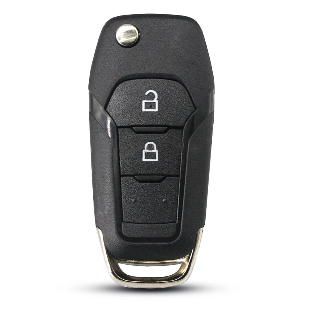 2 button OkeyTech 2/3/4 кнопки Флип Складной Корпус для автомобильного ключа чехол для Ford Focus Fusion Mk2 Mk7 Ranger Explorer Uncut Пустой HU101 лезвие - Цвет: 2 button