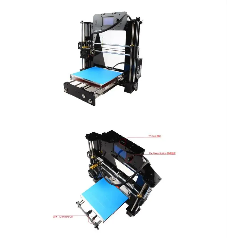 

Top Quality!Newest 3D Printer Machine Prusa Reprap I3 DIY Kit SD Card ACT bundle US DE UK JP Free