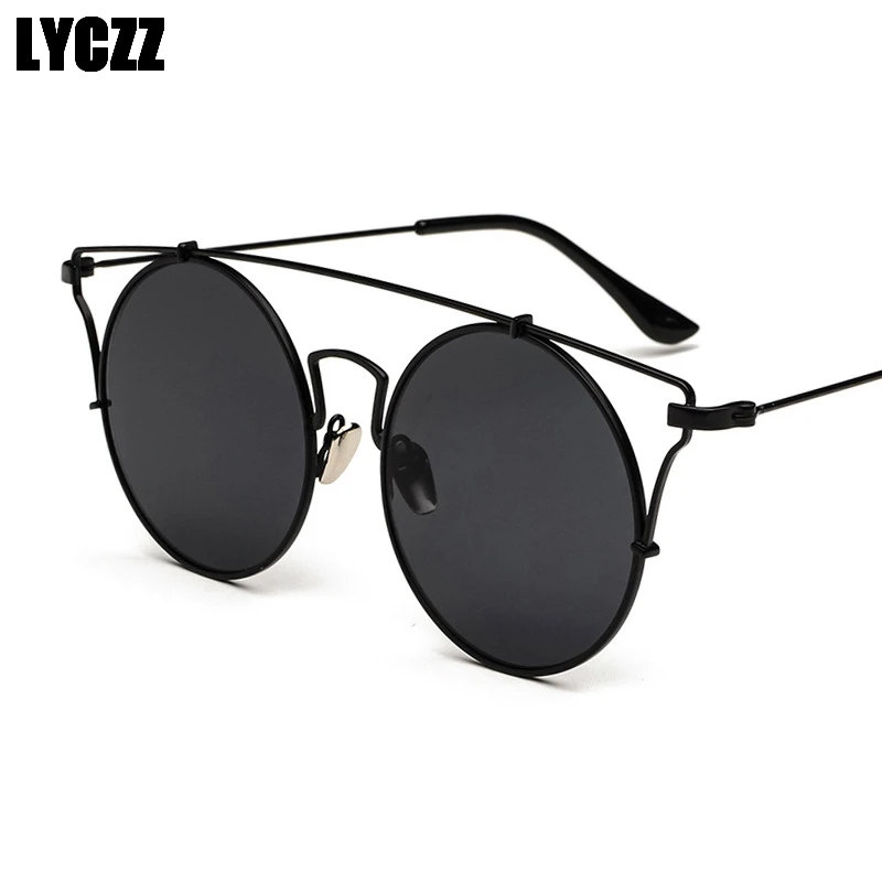 Lyczz 2019 Винтаж Круглые Солнцезащитные очки Классические солнцезащитные Для