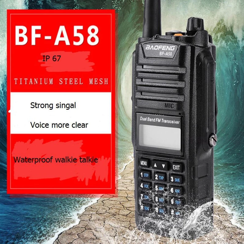 Baofeng bf A58 walkie talkie 136-174mhz 400-520mhz dual band VHF UHF powerful for hunting CB ham radio transceiver | Мобильные