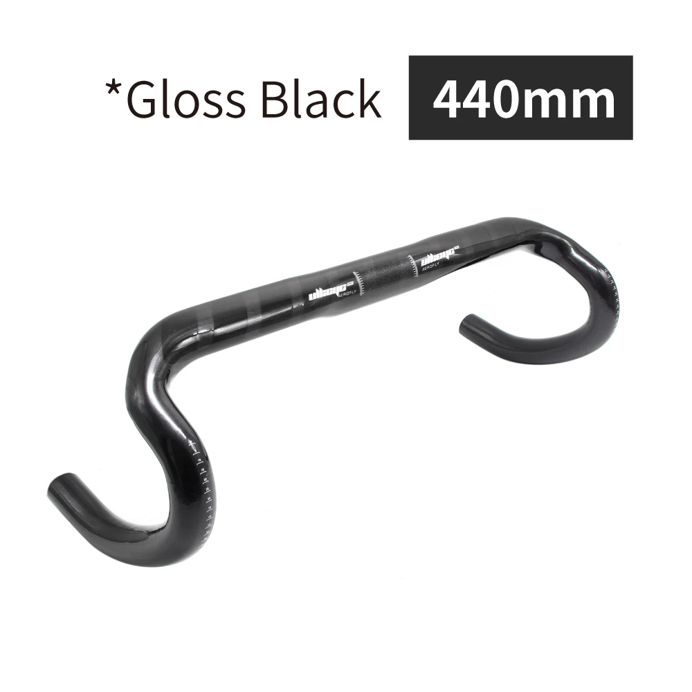 Black Gloss 440mm Горячая Распродажа новые ультра-светильник суперсильная, руль для шоссейного велосипеда, руль согнутый руль Углеродный волокно руль для велосипеда, руль 31,8 мм* 400/420/440 мм - Цвет: Black Gloss 440mm