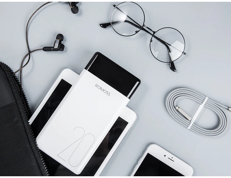 ROMOSS LT20 портативное зарядное устройство 20000 мАч с двумя usb-портами, светодиодный дисплей, быстрая внешняя батарея для телефонов, планшетов, Xiaomi