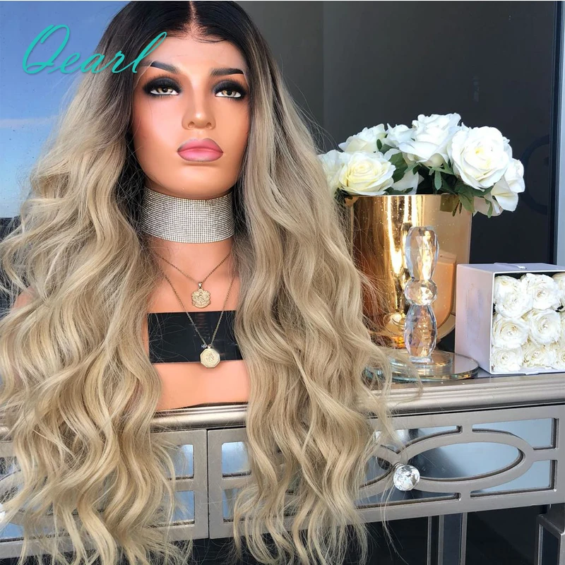 Ombre 613 светло русые темно коричневые корни 180% густые человеческие волосы