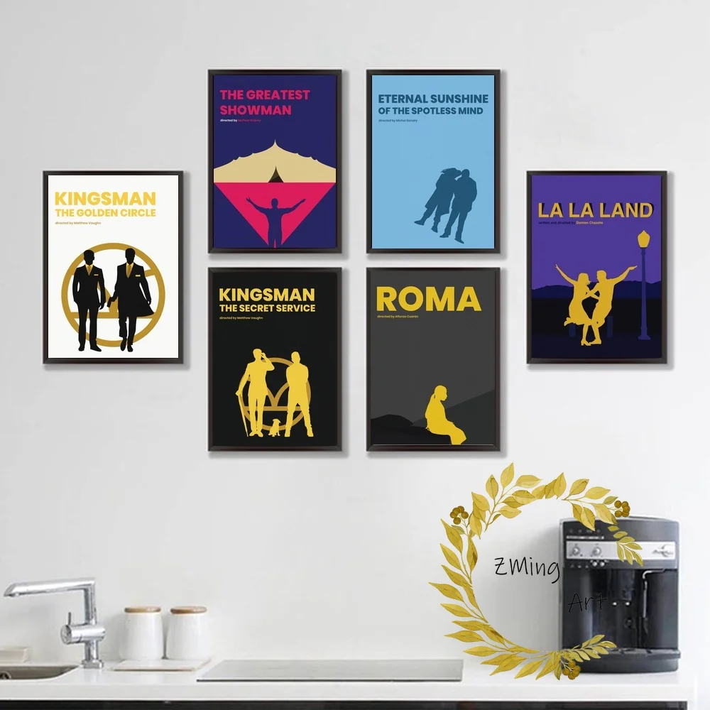 The Greatest Showman Roma La Land Kingsman вечный солнечный свет минималистичный кинопостер холст