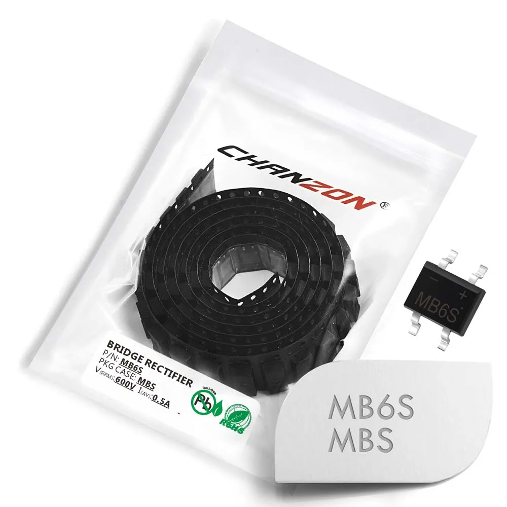 100 шт MB6S SMD мостовой выпрямитель диод 600 А 0 5 В MBS (SOIC 4) однофазный Amp Вольт MB 6S