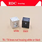 1 шт. T8 трапециевидная гайка Корпус белый или черный Монтажный кронштейн Алюминий для T8 винт Латунная гайка гравировальный станок T8 гайка