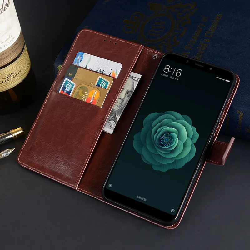 Для Xiaomi Mi 8se Mi8se Mi8SE Кожаный чехол книжка флип с отделением для карт 8SE ремешком