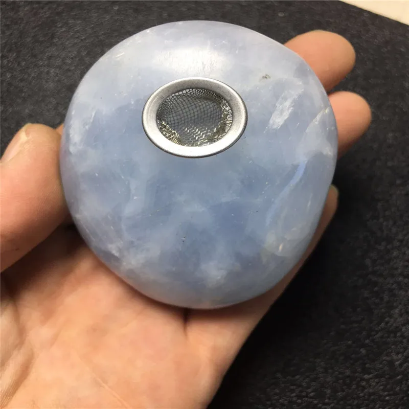 Природный bluestone эллиптический Кристалл трубы кварцевые точки держатель для