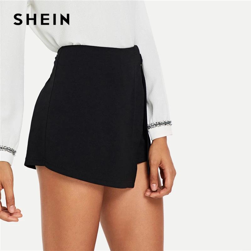 SHEIN Элегантные Летние Женские Шорты С Средней Талией Для Офиса