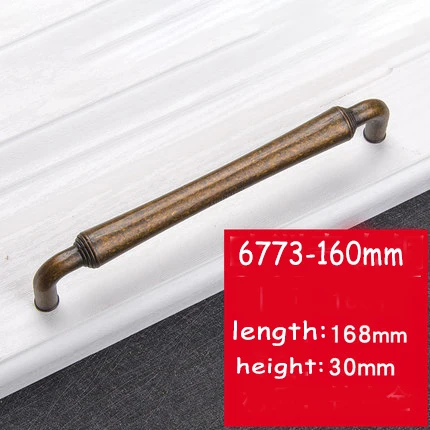 6773-160mm Европейские бронзовые ручки для шкафа, фурнитура для домашнего декора, антикварная мебель, ручки для шкафа, ящика, двери шкафа, мульти-тип - Цвет: 6773-160mm