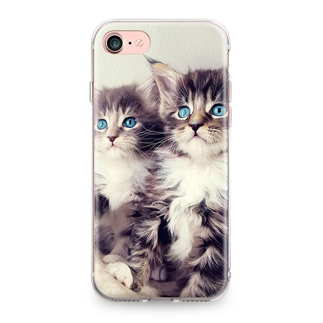 0901 Силиконовый чехол-Бампер для Iphone 4, 4S, 5, 5S, SE, 6, 6 S, 7, 8 Plus, X, XR, XS Max, мягкий чехол-бампер из ТПУ с рисунком кота, котенка, пары - Цвет: 0901