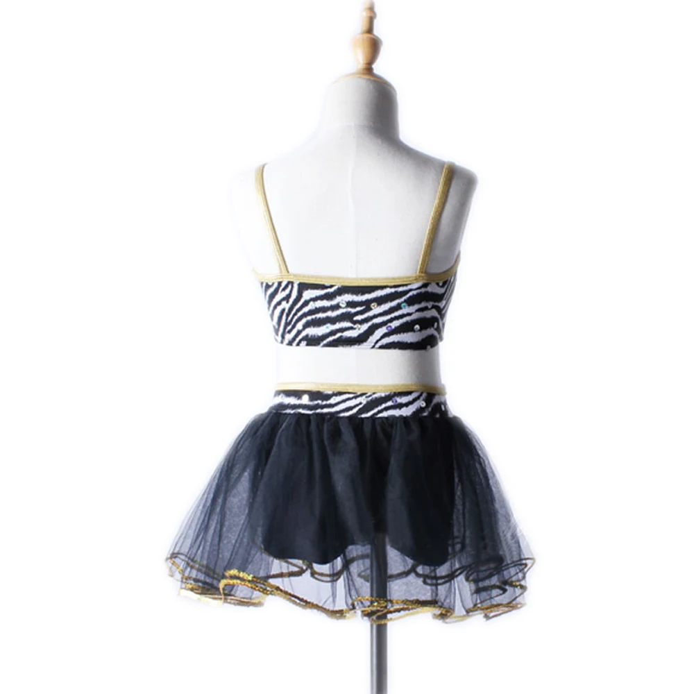 Детское балетное платье Зебра из двух предметов современное сценическое для