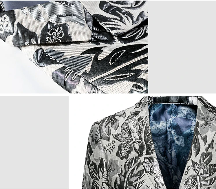 LONMMY 4XL 5XL 6XL Винтаж Цветок для мужчин Блейзер Slim fit две пуговицы свадебное платье костюм повседневное осень s цветочный блейзер весн