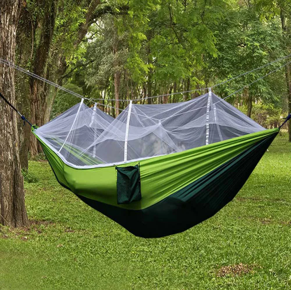 

Foldable Outdoor mosquito net hammock garden swing relaxing Parachute Hammock Camping Hiking Mosquito Sleep Mosquito Net Hammock