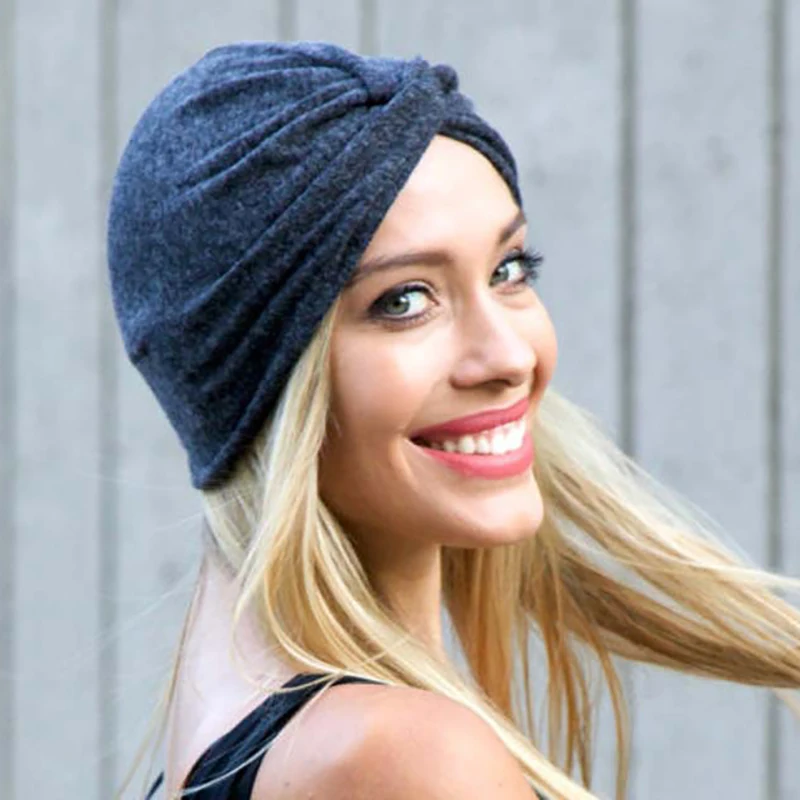 High quality Women Cancer Chemo Hat Beanie Scarf Turban Head Wrap Cap Soft comfortable Cotton Knitted hat lowest Price@casquette