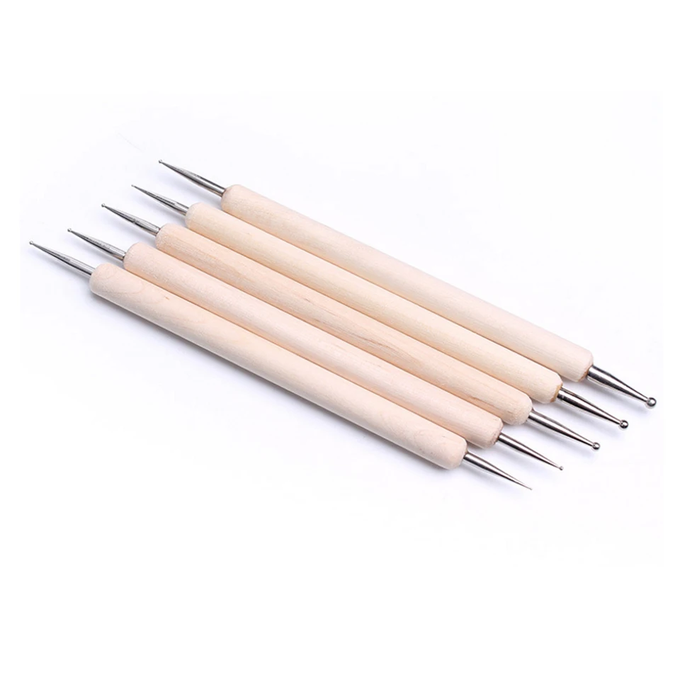 20pcs/kit UV Gel 5pcs Point Drill Painting Pen Dotting 15pcs Nail Art Brushes Set For Salon Manicure DIY Tools With Bag | Красота и