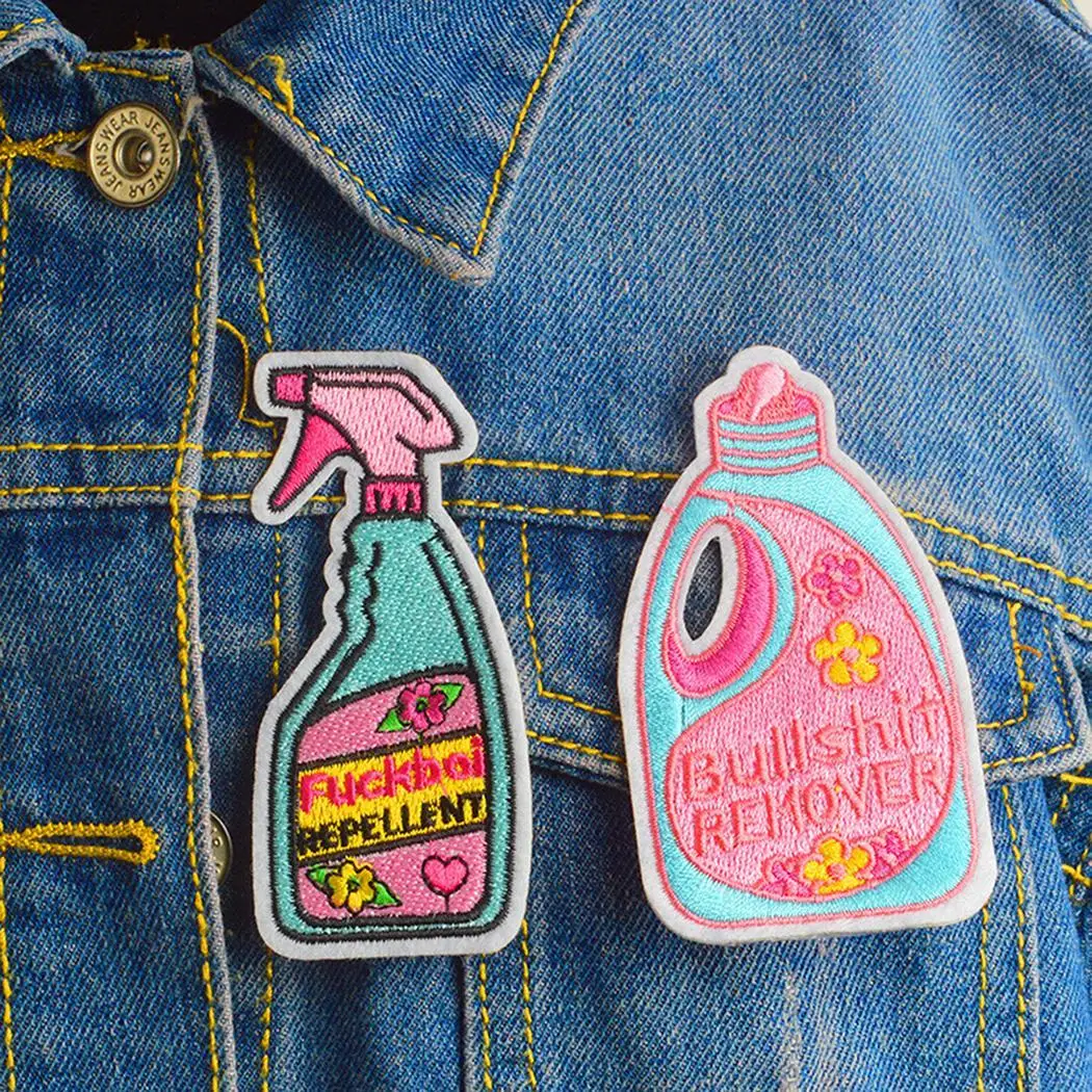 Laundry Bottle Patch Applique Type1 Accessory Jeans Shaped Liquid Cloth DIY Type2 Dress Multi Clothes Unisex | Дом и сад