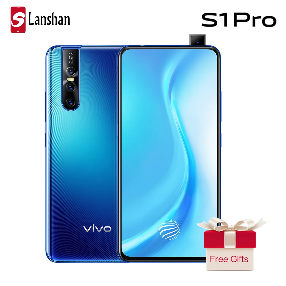 Vivo S1 Pro мобильный телефон 6G 256G snapdragon 675 Восьмиядерный 48MP 32MP фронтальная подъемная