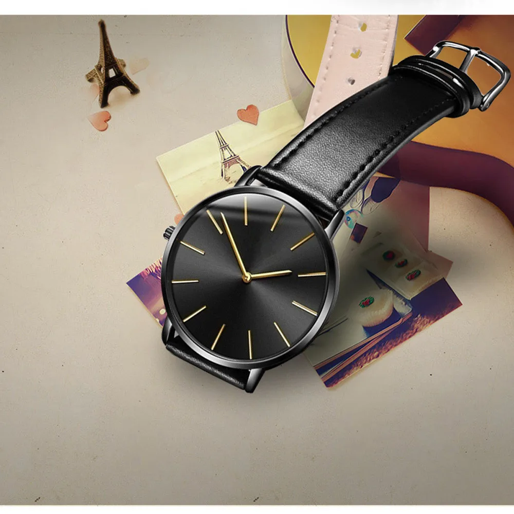 Reloj Мужские часы Роскошные брендовые ультра тонкие мужские женские часы модные кожаные повседневные кварцевые часы relogio masculino