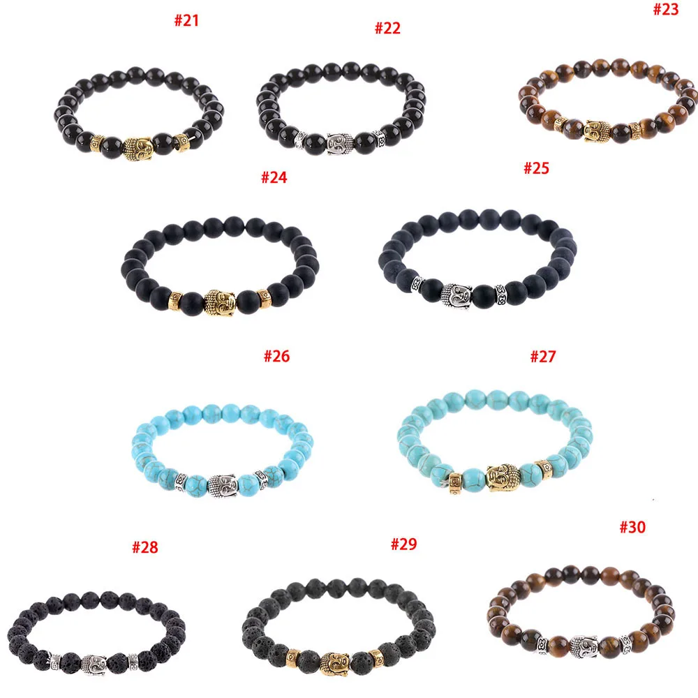 1 шт. очаровательный браслет из натуральной лавы Будды с бусинами для мужчин и